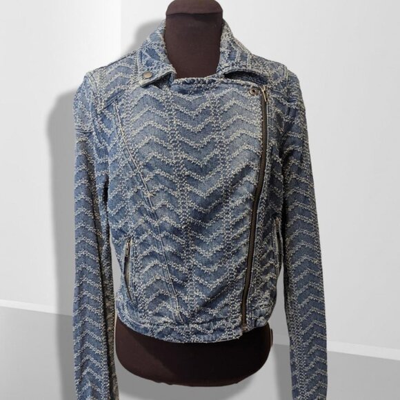 Free People Denim Moto Jacket - Picture 10 of 12